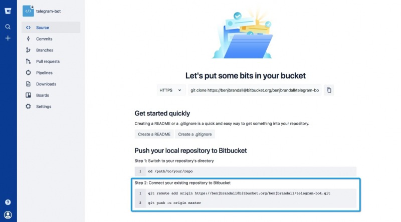 BitBucket در ساخت ربات تلگرام